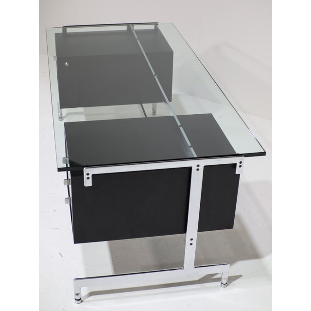 Desk in Black Wood and Chrome Glass by Preben Fabricius and Jørgen Kastholm for Kill International, Germany, 1960s For Sale - Image 6 of 18