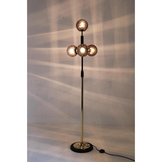 Brass and Glass Floor Lamp, 1980s For Sale - Image 12 of 16
