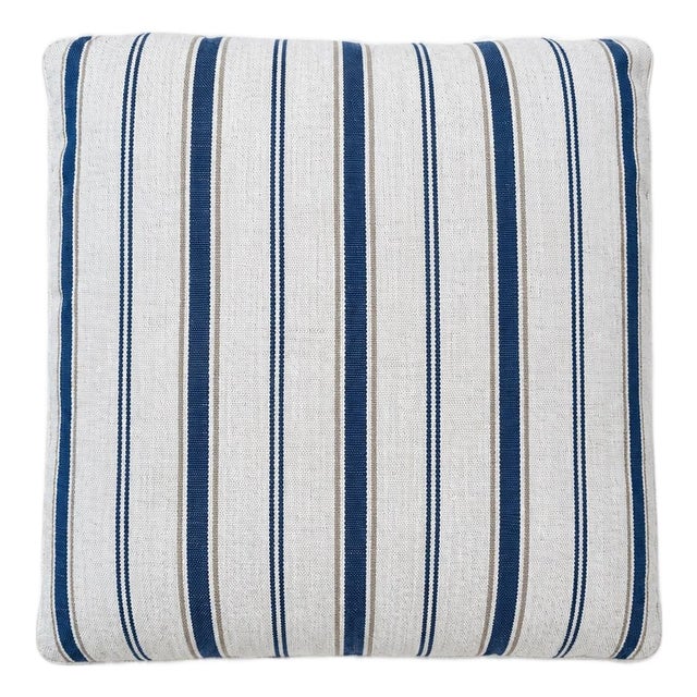 Holland and Sherry Sagamore Blue Canoe Outdoor Pillow, 18” For Sale