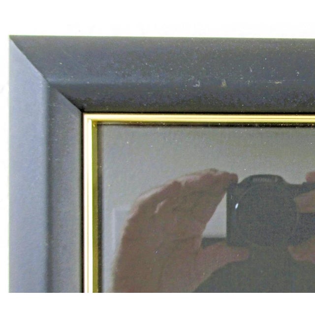 Wood Japanese Original Woodblock Print in the Style of Haku Maki Signed Framed Glass For Sale - Image 7 of 9