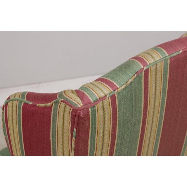 Queen Anne Upholstered WIng Chair W. Down Cushion For Sale - Image 10 of 15