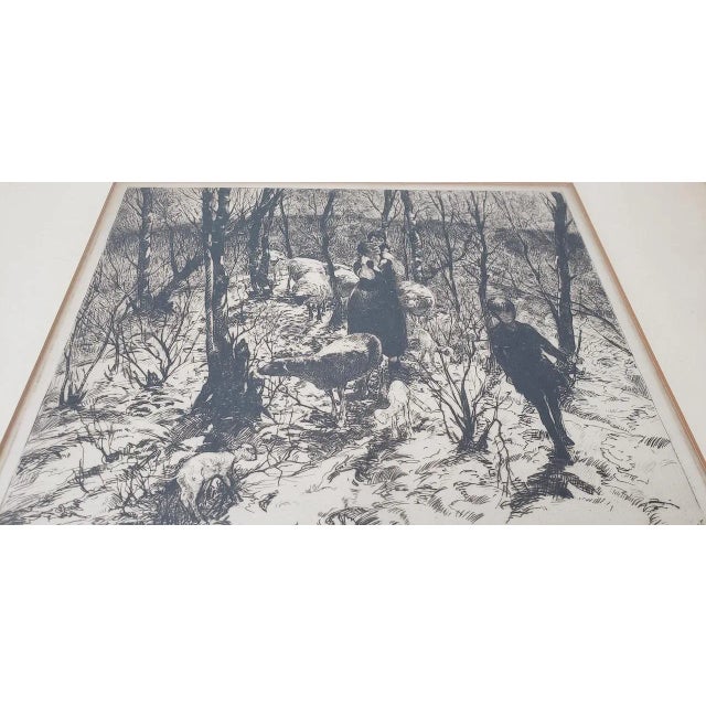 John Edward Costigan (American, 1888-1972) "Springtime" Signed Etching c.1930s A remarkably detailed etching with deep...