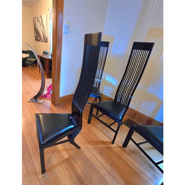 Mid-Century Modern Arata Isozaki "Monroe" Dining Chairs, Circa 1983- Set of 6 For Sale - Image 3 of 9