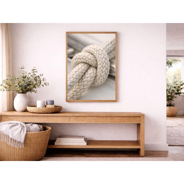Paper Nautical Rope Knot Close-Up, Minimalist Coastal Art Print, 24″ × 36″ For Sale - Image 7 of 8