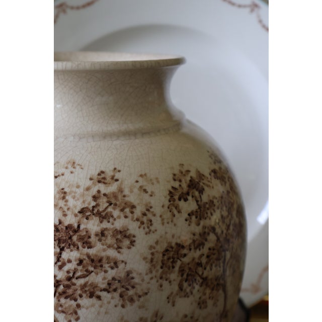 Rare Circa 2000 Maitland-Smith Hand-Painted Leopard Crackle-Glaze Vase For Sale In Washington DC - Image 6 of 18