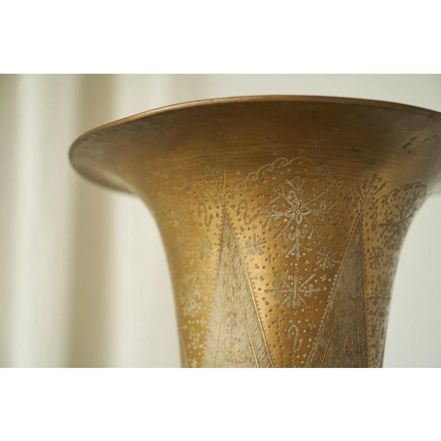 Antique Intricately Decorated Vase in Hand Chased Copper, 1940s For Sale - Image 3 of 11
