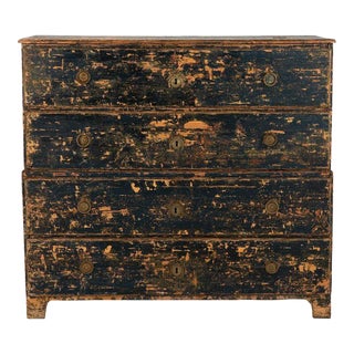 Swedish Gustavian Style Black Chest on Chest, 21st Century For Sale