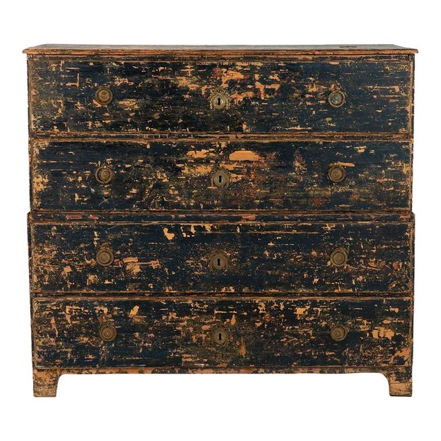 Swedish Gustavian Style Black Chest on Chest, 21st Century For Sale
