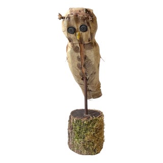 French Folk Art Owl Decoy - Bird Scarer, 1930s For Sale