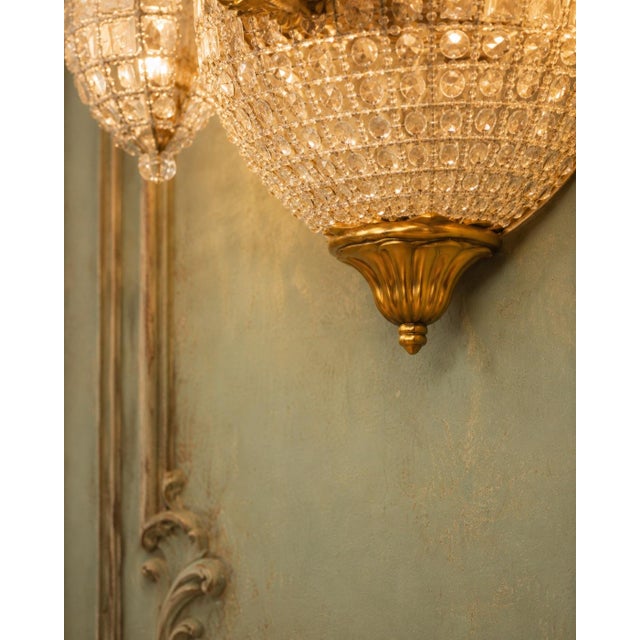 1980 French Artisan Louis XVI Gold Bronze Sconces Wall Lamps - Pair For Sale - Image 11 of 12