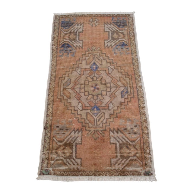 Shabby Chic Distressed Low Pile Turkish Yastik Faded Rug - 1'6'' X 3' For Sale - Image 3 of 13