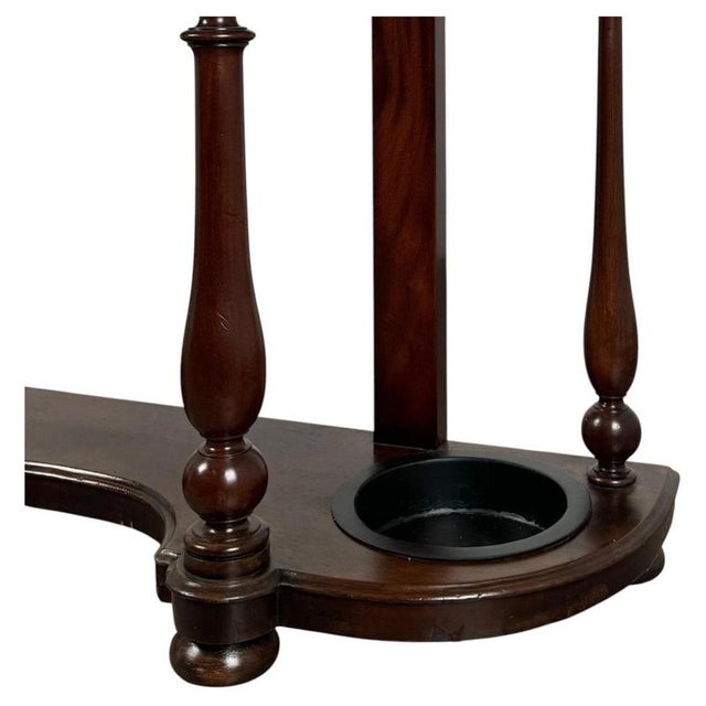 19th Century English Mahogany Marble Top Hall Stand For Sale - Image 6 of 12