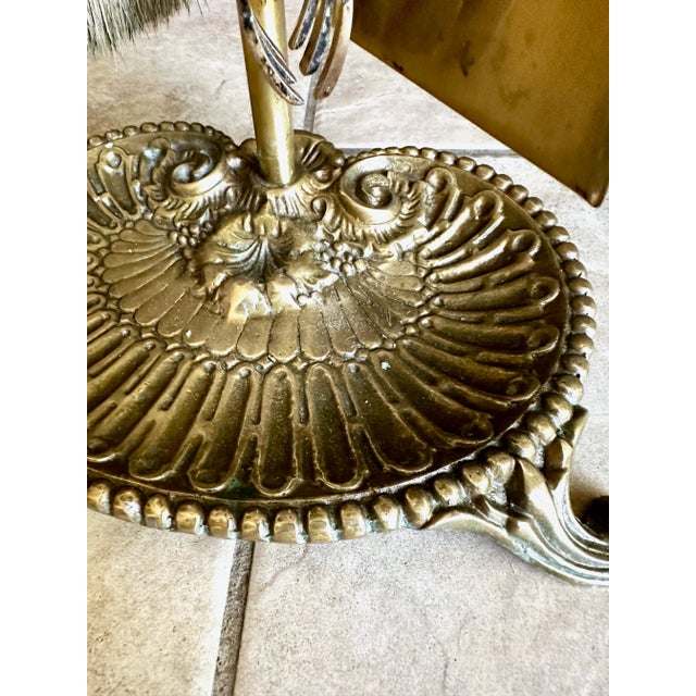 Brass 1960s Shell Brass Clam Motif Nautical Fireplace Tool Set- 5 Pieces For Sale - Image 8 of 11