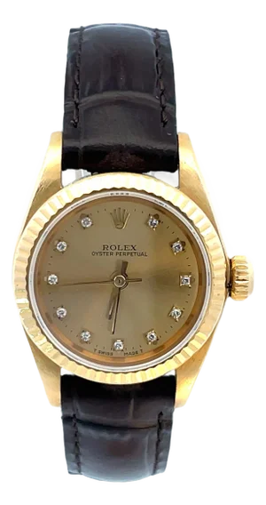 Mid 20th Century Rolex Datejust President Diamond 18k Yellow Gold Watch