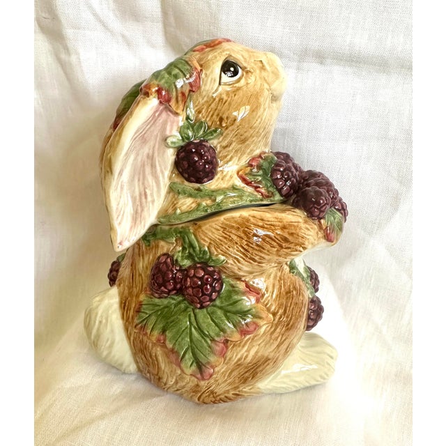 Fitz and Floyd Fitz & Floyd "Blackberry Rabbit" Sculpted Rabbit Box & Lid For Sale - Image 4 of 7