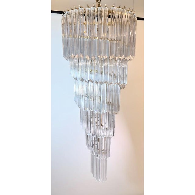 Very Large Vintage Italian Murano Glass Spiral Chandelier 55" For Sale - Image 10 of 12