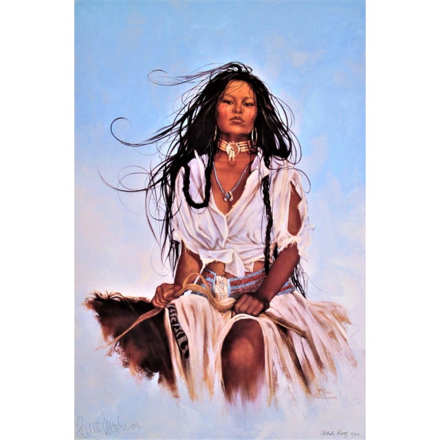This artwork titled " Ach-Hua Dlubh: (Body Two) Half Breed" 1989 is a color offset lithograph on Artcote paper by Crow...
