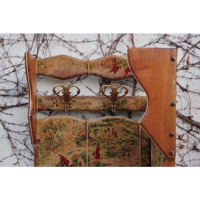 Beech & Velvet Corner Coat Rack, 1950s For Sale - Image 11 of 18
