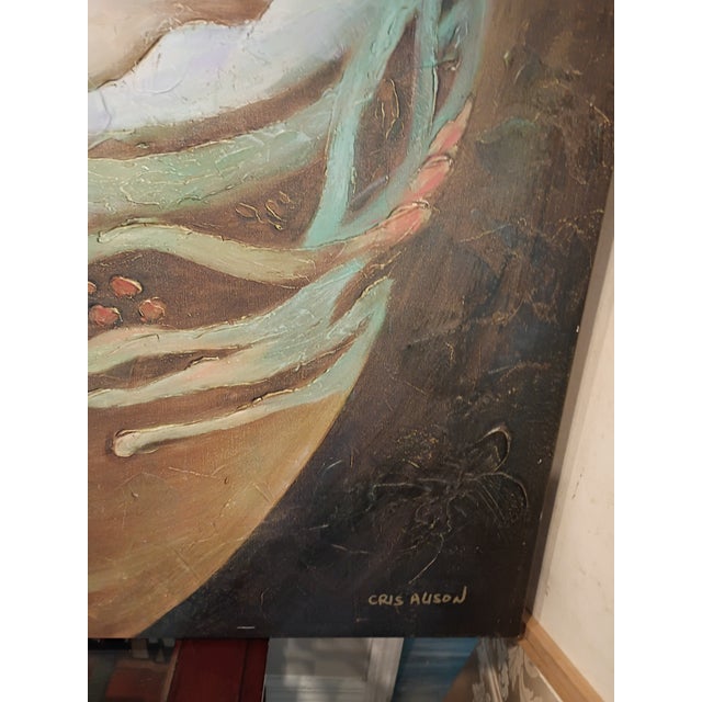 Cris Auson Large Scale Still Life Oil Painting of Mission Swirl Art Pottery Vessel For Sale - Image 13 of 14