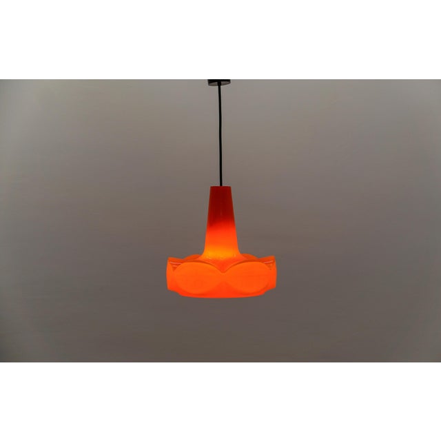 Vintage Orange Glass Hanging Lamp from Peill & Putzler, 1960s For Sale - Image 9 of 10