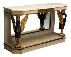 Maison Jansen Attr., Hollywood Regency, Giltwood, Mirrored Console Table, 1940s