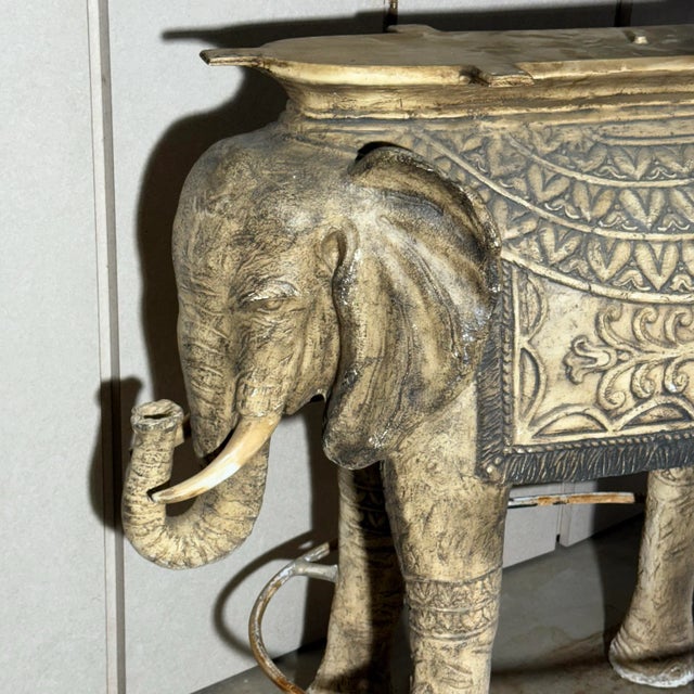 Almond Large Vintage Elephant Bar Table Base For Sale - Image 8 of 10