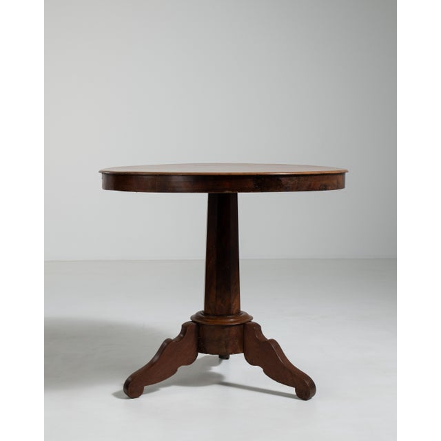 Wood Eclectic Round Side Table, Antique, France, Early 20th Century For Sale - Image 7 of 18