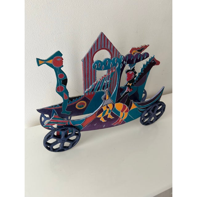 1980s Metal Sculpture by Sandra Berry Hover Toy Theater Series, 1982 For Sale - Image 5 of 12