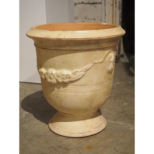 Pair of Small, Cream Colored Terra Cotta Pots From Anduze, France For Sale - Image 9 of 18