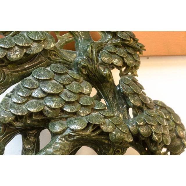 Late 20th Century Chinese Carved Jade Sculpture With Shou Lao, Deer, and Dragon Base 36” For Sale - Image 5 of 6
