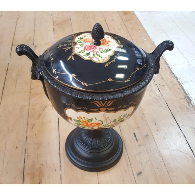 Metal Maitland Smith Cloisonne Pot With Lid For Sale - Image 7 of 7