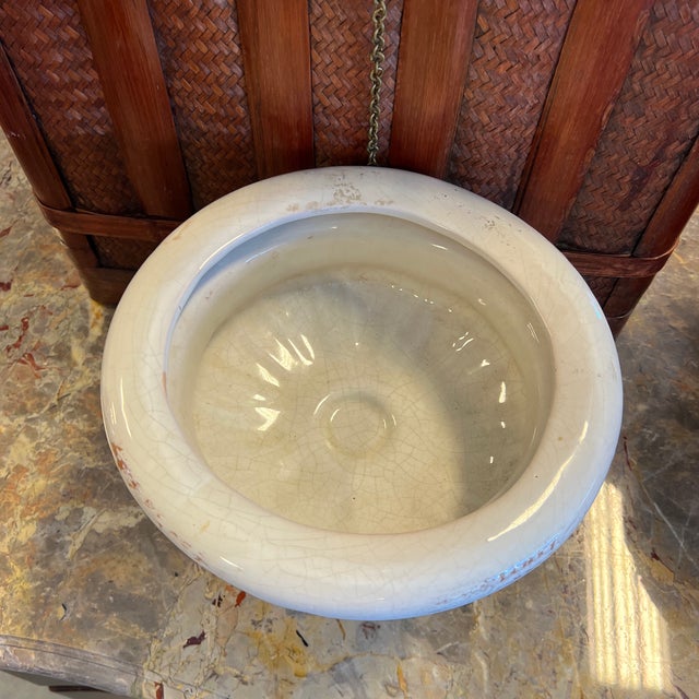 White Late 19th Century White Pedestal Base Urn Planter For Sale - Image 8 of 10