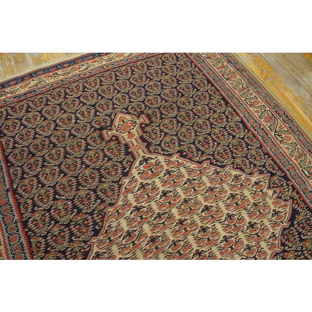 19th Century W. Persian Senneh Kilim ( 4'3" x 5'10" - 103 x 178 ) For Sale - Image 12 of 12