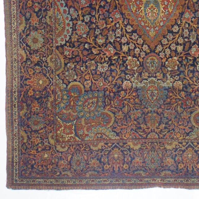 Antique Persian Dabir Kashan Rug 4’4" X 6’6" For Sale - Image 4 of 5