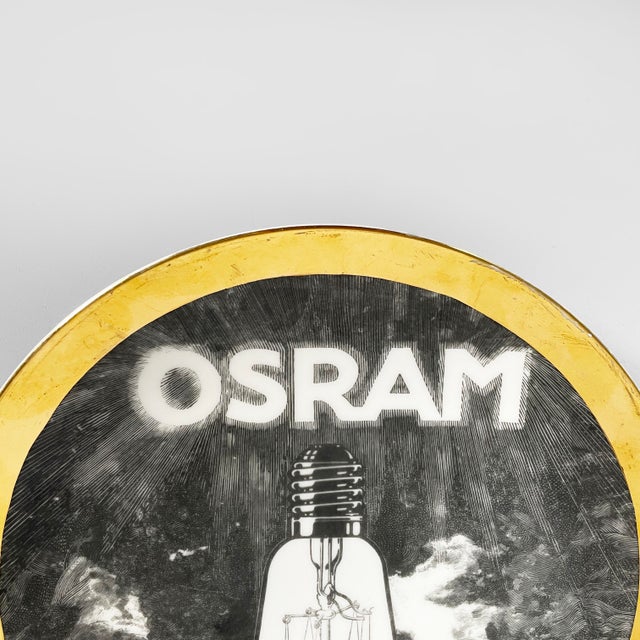 Vintage Italian Osram Decorative Plate by Fornasetti, 1970s For Sale - Image 9 of 15