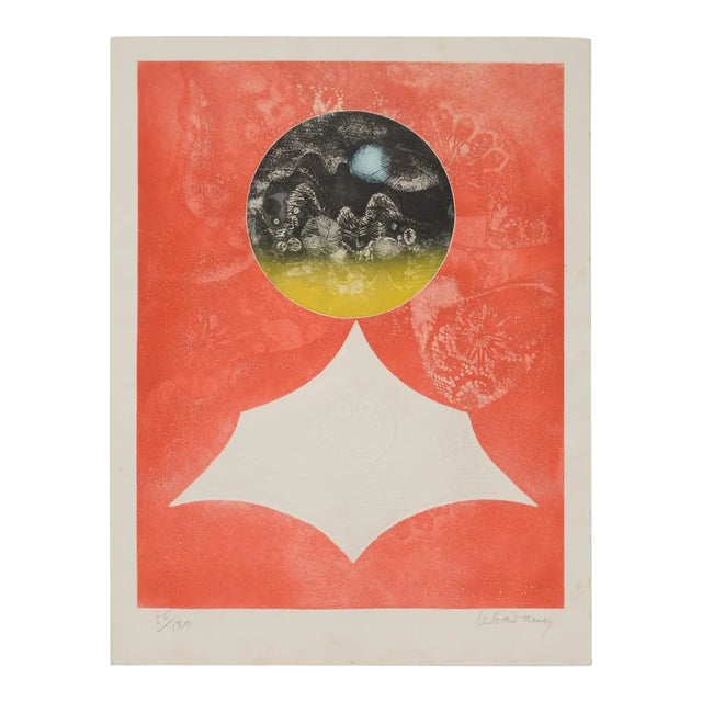 Dang Lebadang Embossed Color Etching C.1970 For Sale