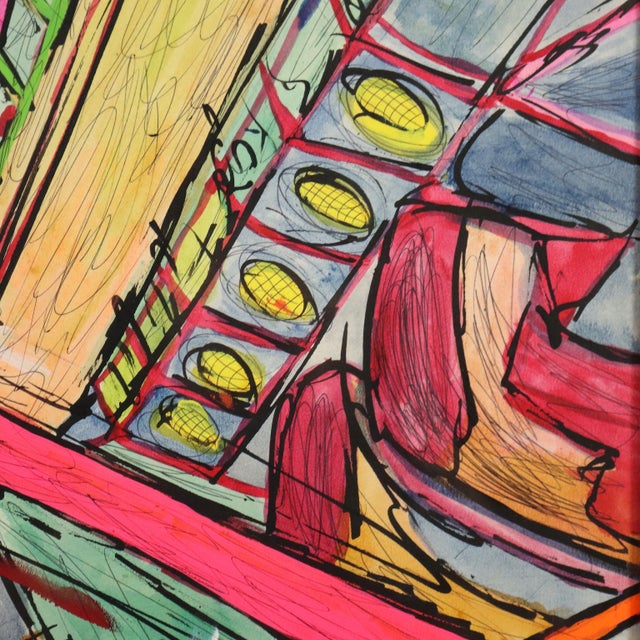 Carlos Zerpa, Composition, Acrylic on Cardboard, 1985 For Sale - Image 8 of 14