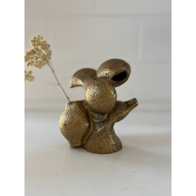 Vintage Abstract Modern Brass Sculpture For Sale - Image 4 of 9