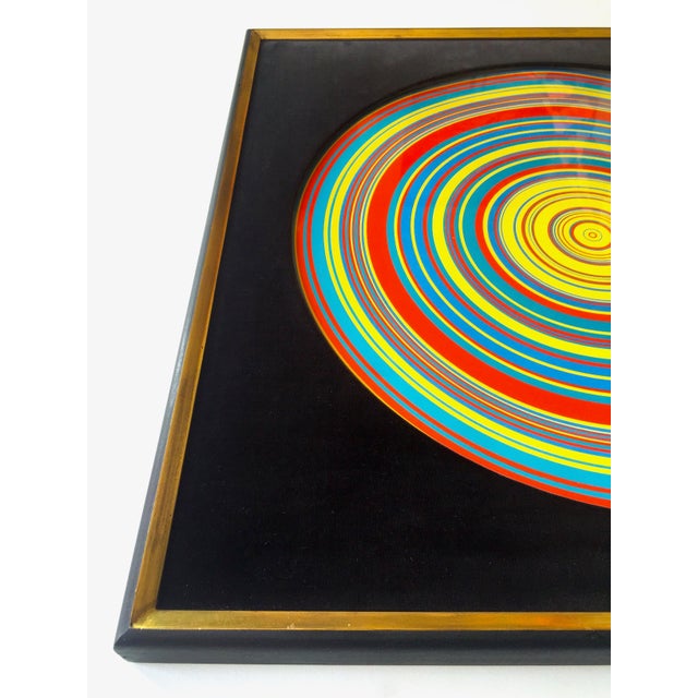 1960s " Tadasky " Tadasuke Kuwayama Vintage 1968 Mid Century Modern Framed Op Art Lithograph Print " Whirling Circles " For Sale - Image 5 of 12