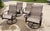 Outdoor Swivel Tilt Metal Dining Chairs With Sling Style Acrylic Fabric, 1 Piece For Sale - Image 4 of 5