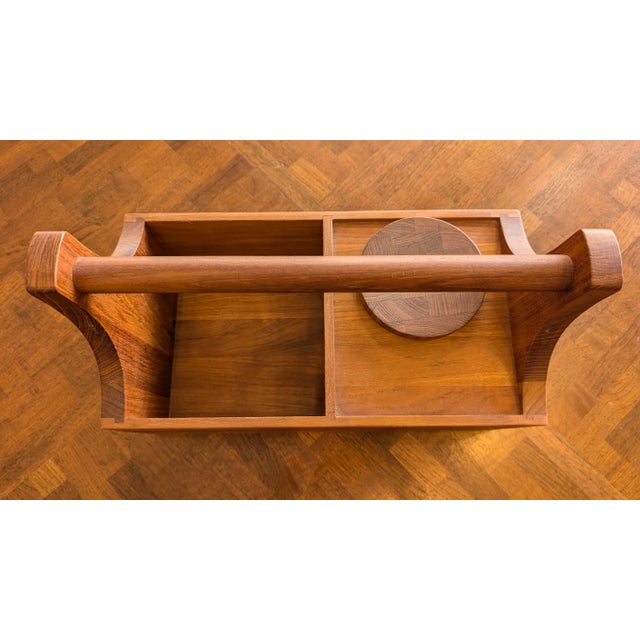 Wood 1960s Danish Nissen Teak Picnic Carryall/Ice Bucket For Sale - Image 7 of 11