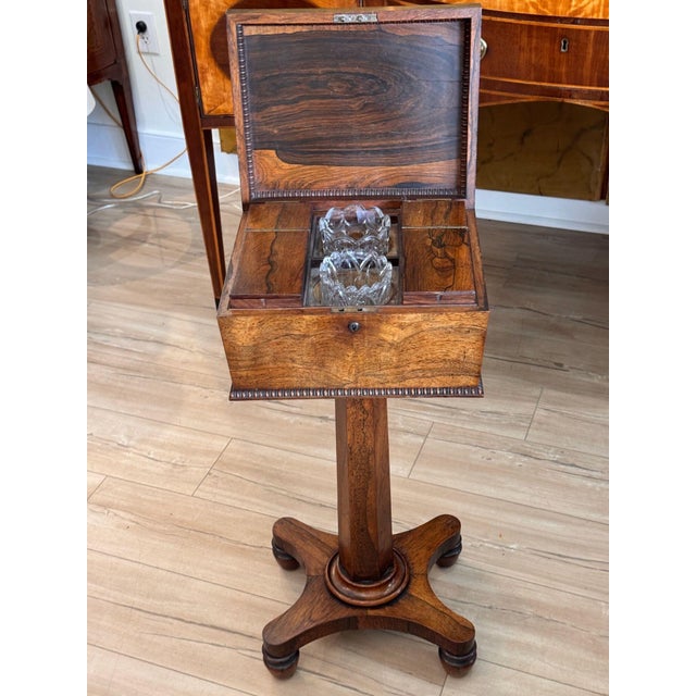 English Regency Rosewood Teapoy For Sale - Image 9 of 17