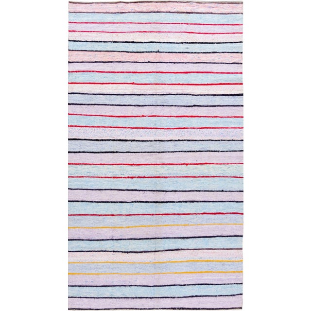 Mid-20th Century Stipe Vintage Kilim Rug 6 X 11 For Sale - Image 10 of 10