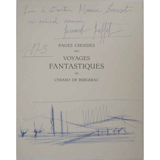 Bernard Buffet, Provence, Landscape with Mountains, Original Ink Drawing For Sale - Image 8 of 8