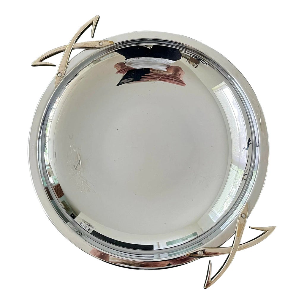 Mid 20th Century Kromex Cross Handle Chrome Server | Chairish
