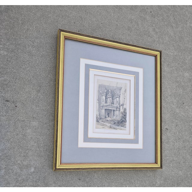 El Khasné, Petra (Plate 92) — David Roberts, 1856 | Original Antique Lithograph For Sale In San Diego - Image 6 of 12