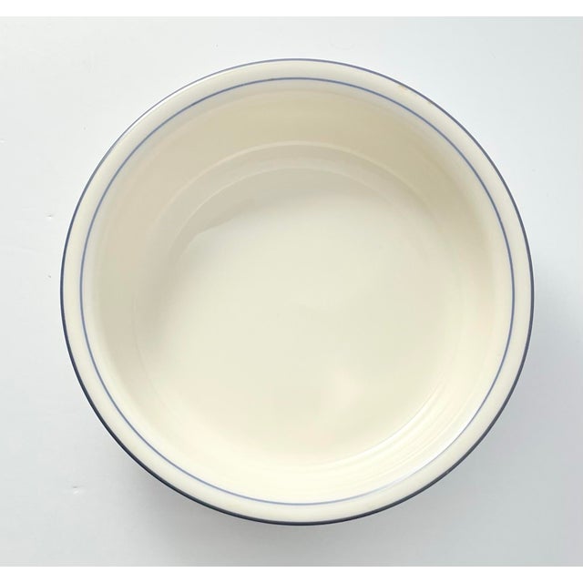 Contemporary 1990s Lenox “Blue Pinstripe (For the Blue Patterns)” 9 Ceramic Soup or Cereal Bowls For Sale - Image 3 of 5