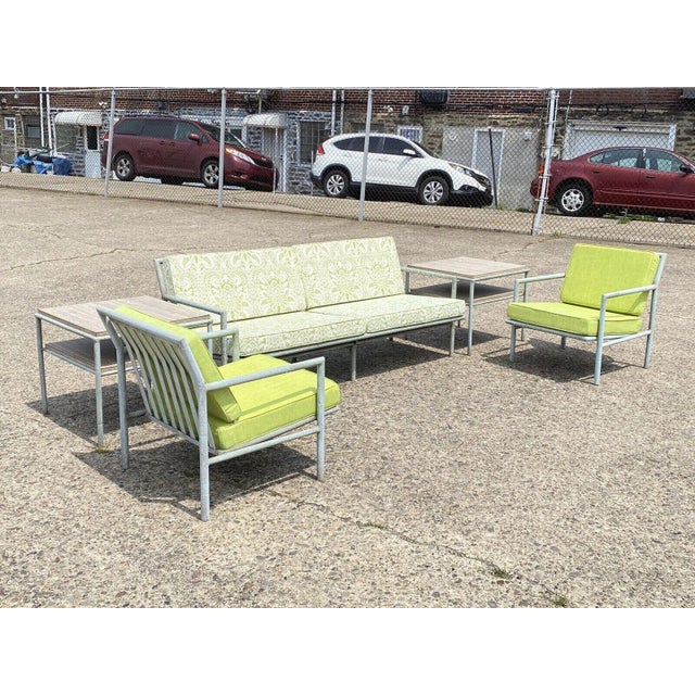 1970s Hauser Hollywood Regency Faux Bamboo Aluminum Metal Patio Sofa