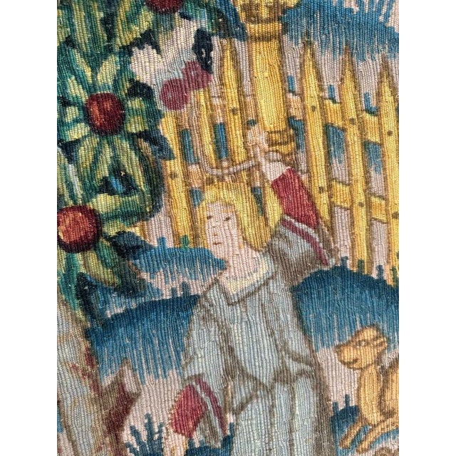 French Screen-Printed Silk Tapestry with Enchanted Park in the style of Aubusson, 1950s For Sale - Image 18 of 18