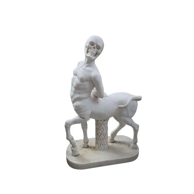 Elegant sculpture of a centaur, hand-carved from fine white Carrara marble in Italy. This classical mythological...